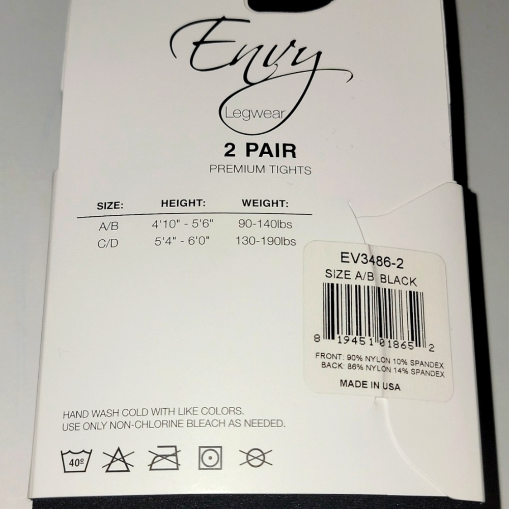 ENVY LEGWEAR 2 PAIR TIGHTS - Picture 3 of 3